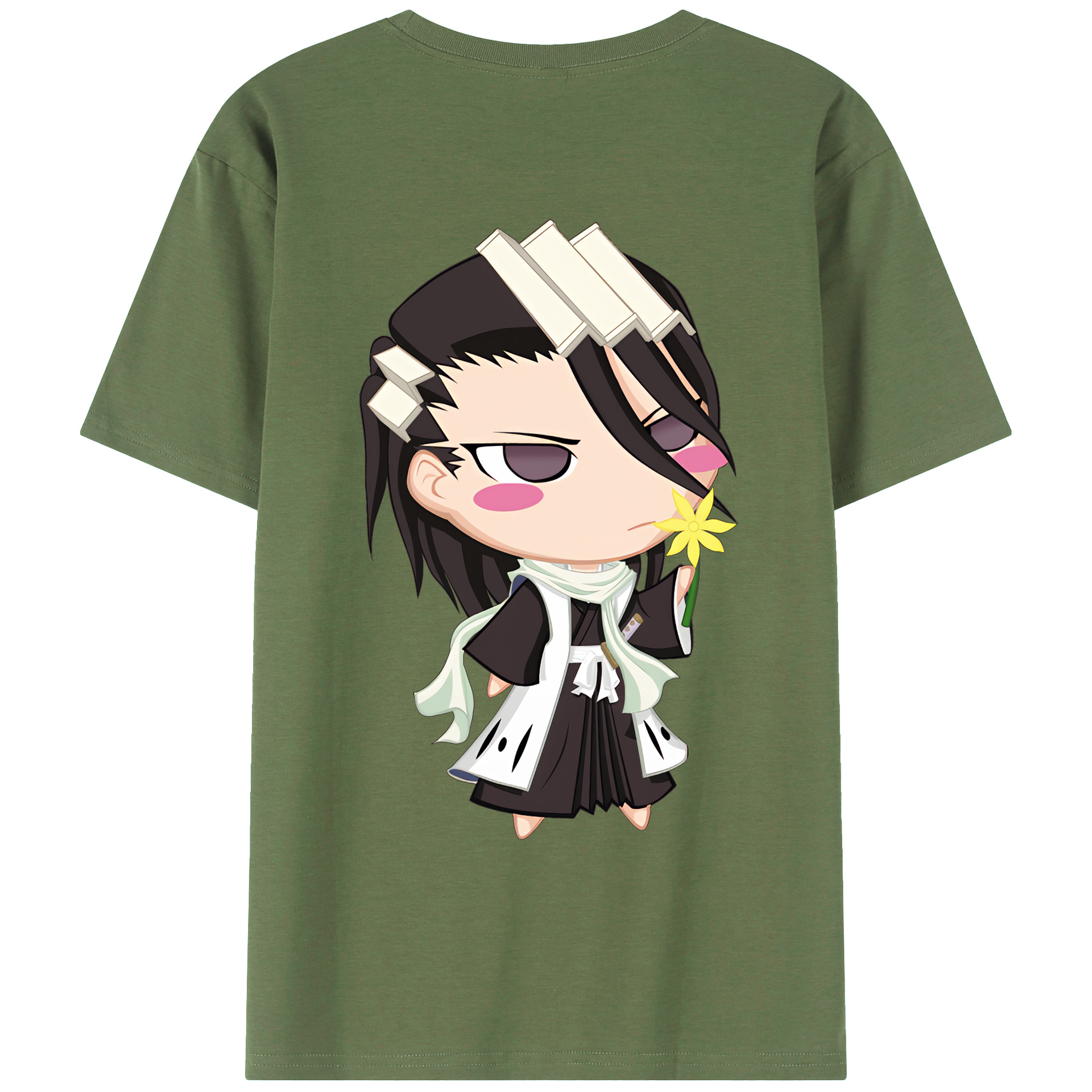 （画像用） ブリーチ くちき びゃくや BLEACH Kuchiki Byakuya 綿100％ メンズ半袖Tシャツ（バックプリント） 通気性